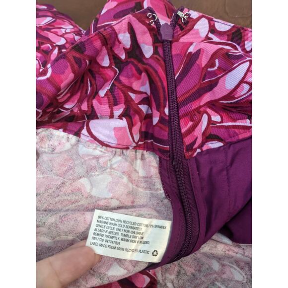 Kika Vargas Wrap Skirt 16W 18W Pink Mum Floral Scallop Edge Short Side Zip New - Picture 4 of 12